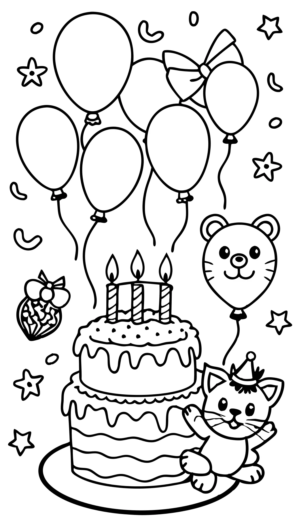 coloring page birthday card